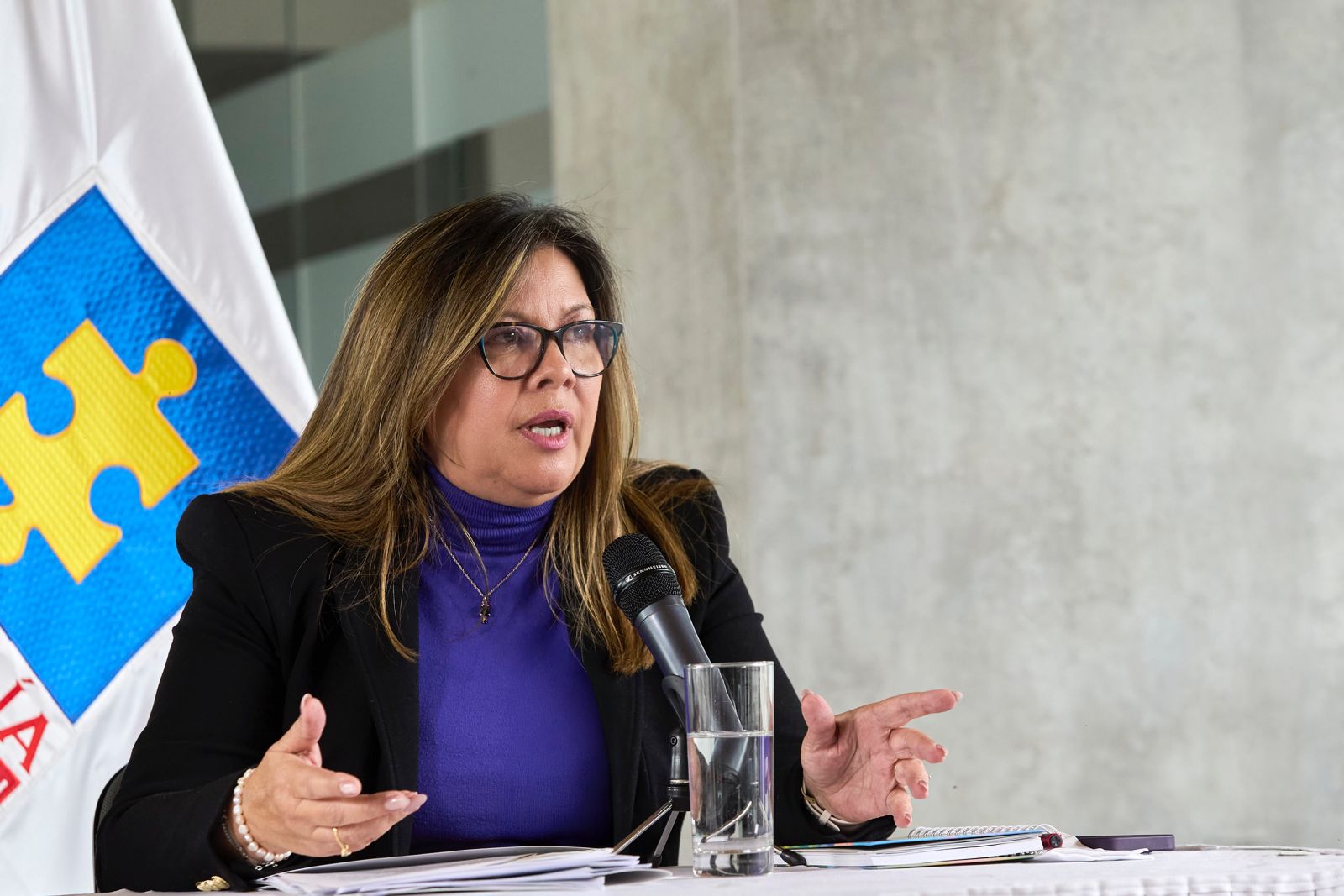 Fiscal Luz Adriana Camargo en rueda de prensa sobre avances en el caso Miguel Uribe Turbay