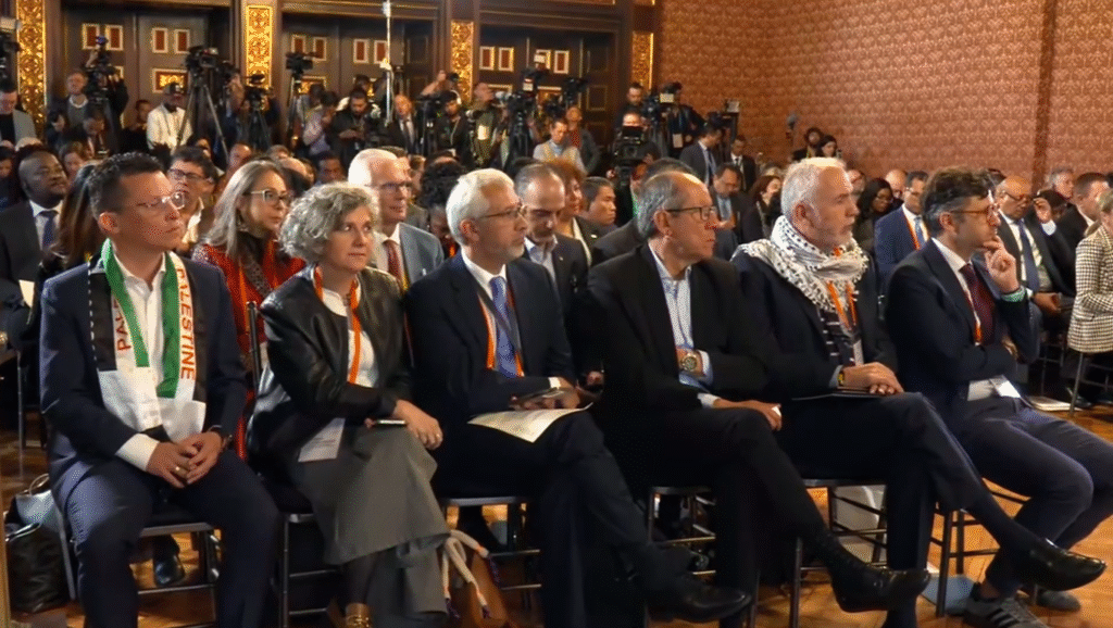 Declaración de la Conferencia sobre Palestina en Bogotá firmada por Estados.// Foto: captura de video- Presidencia.