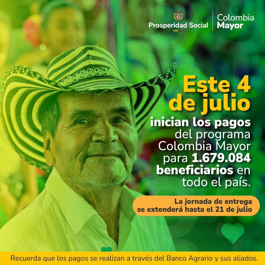Banco Agrario realiza pagos del sexto ciclo de Colombia Mayor