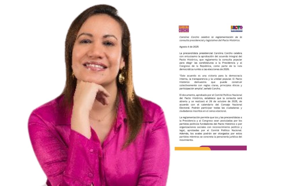 Comunicado a la opinión pública de la candidata presidencial del Pacto Histórico Carolina Corcho .