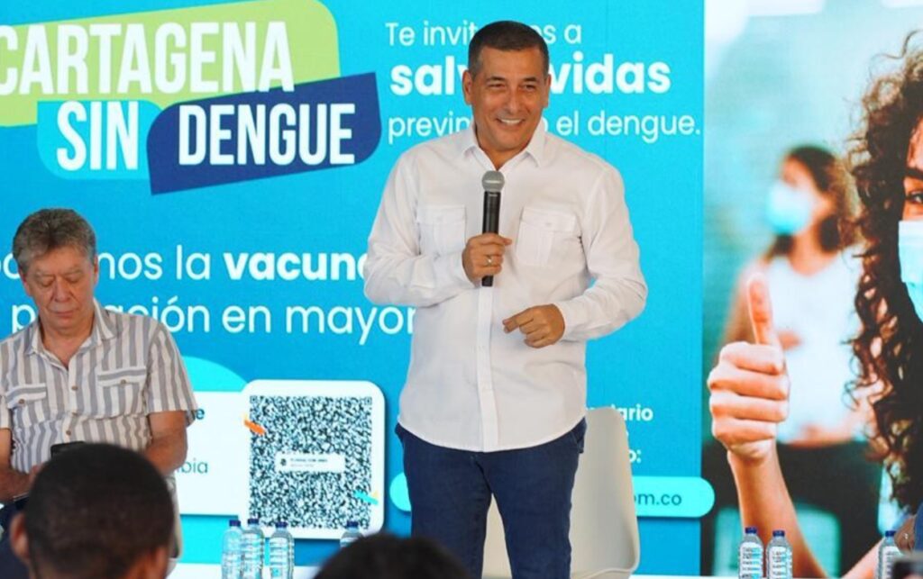 Dumek Turbay confirma borrado de mural en lanzamiento de vacuna contra el dengue.
