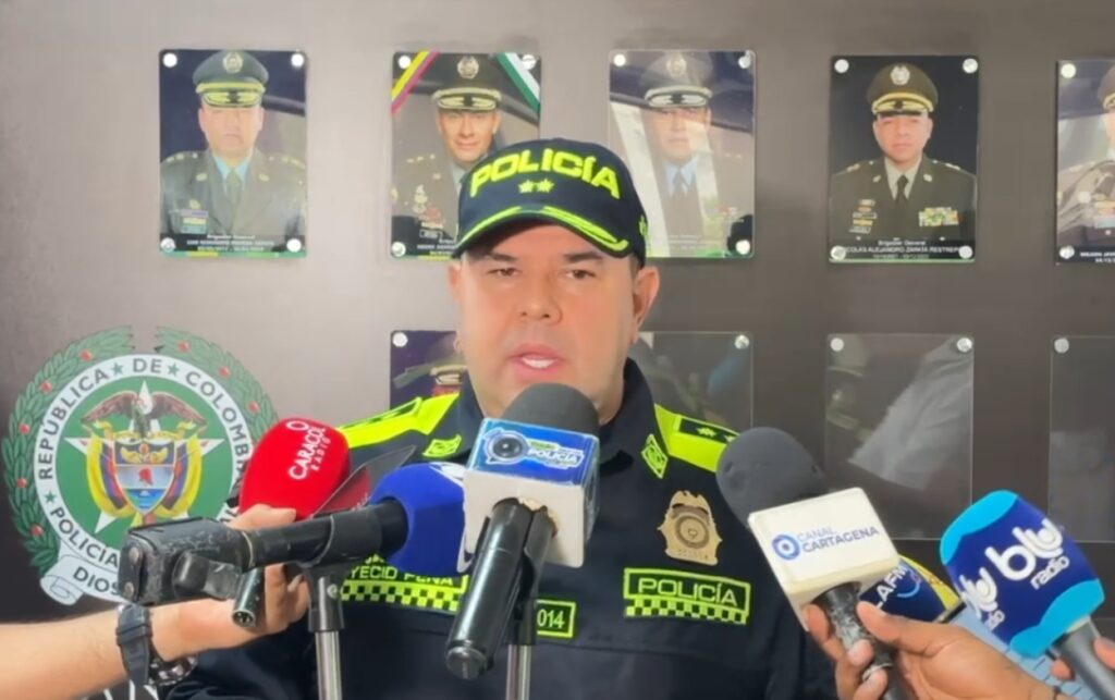 General Peña entrega balance sobre capturas por extorsión en Cartagena durante 2025.