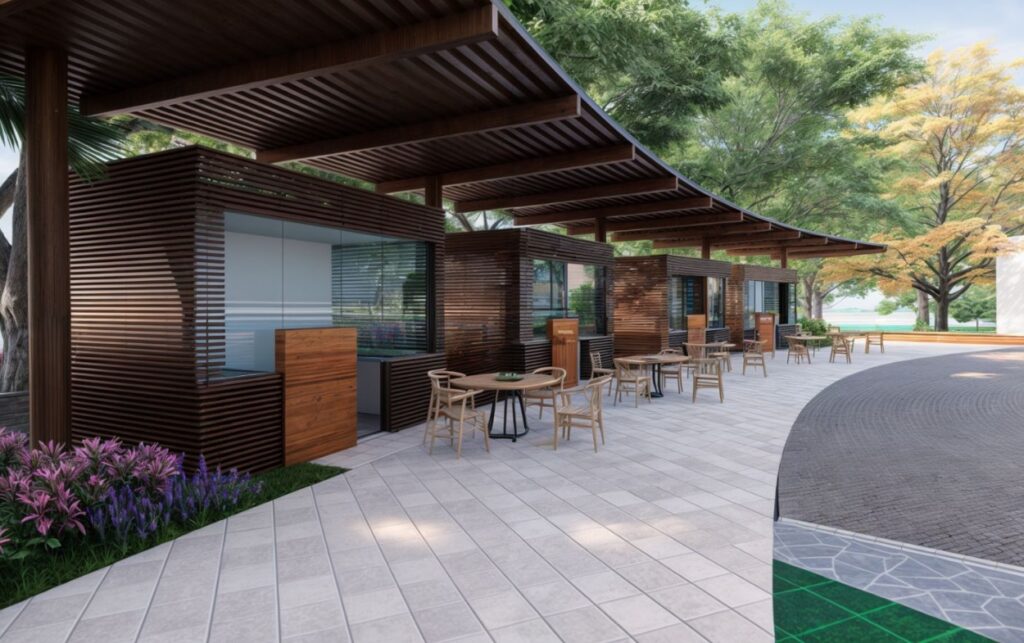 Zonas verdes y sostenibilidad en la nueva plaza para eventos del Distrito.