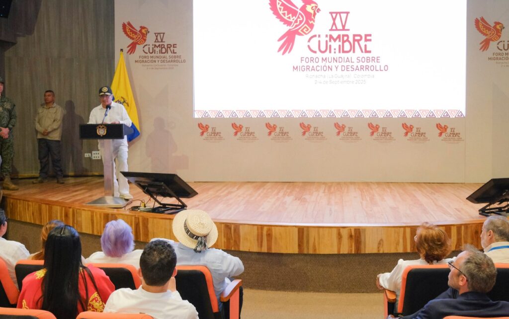 Fotografía del presidente Gustavo Petro en su intervención en la cumbre mundial.