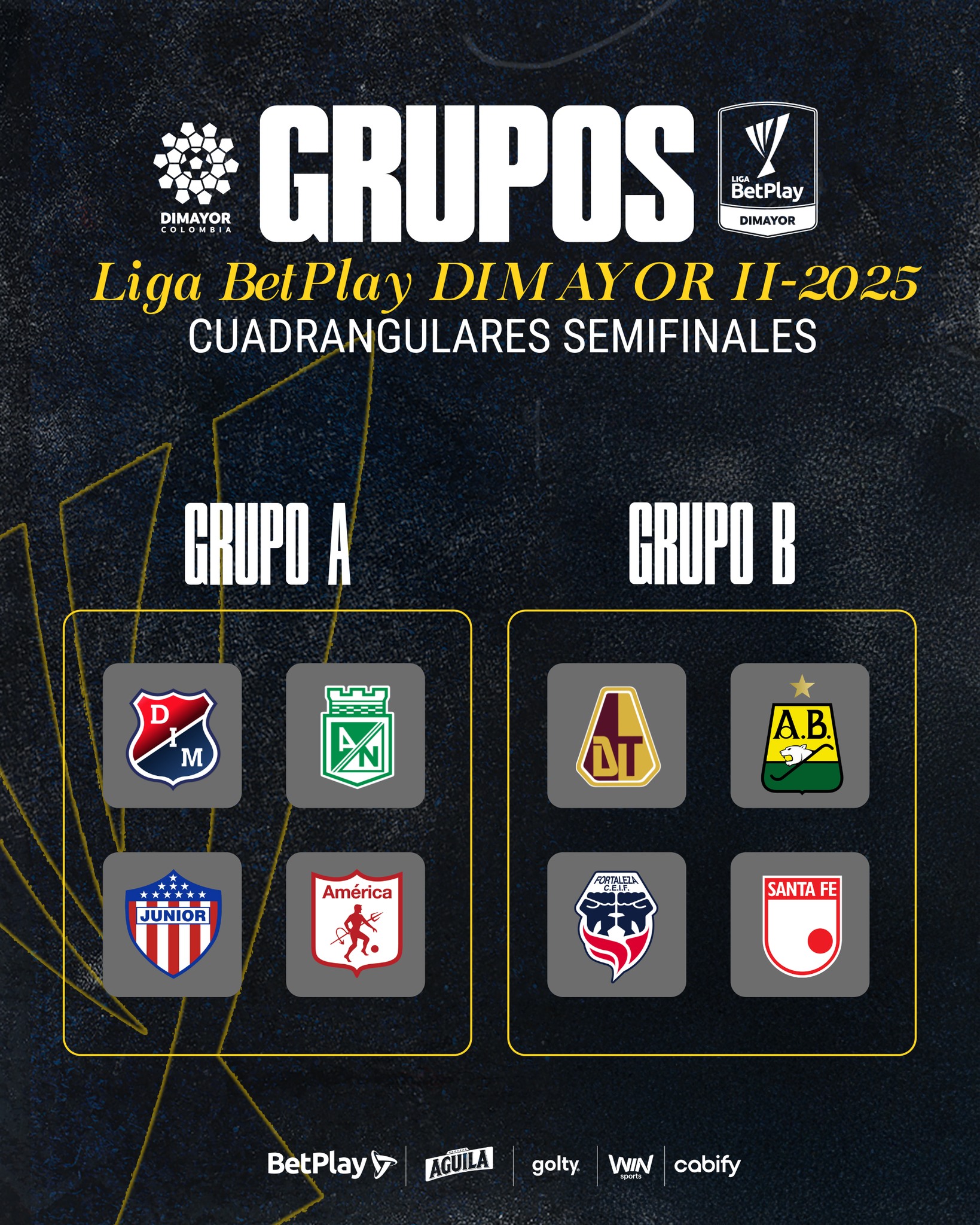 Definidos los grupos en los Cuadrangulares semifinales. El Grupo A, es el de la "muerte". Foto: Cortesía- DIMAYOR.