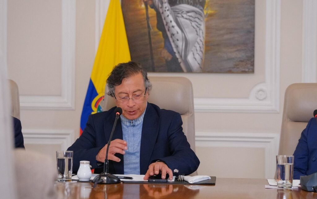 El Presidente Gustavo Petro encabeza el consejo de ministros en la Casa de Nariño. 
