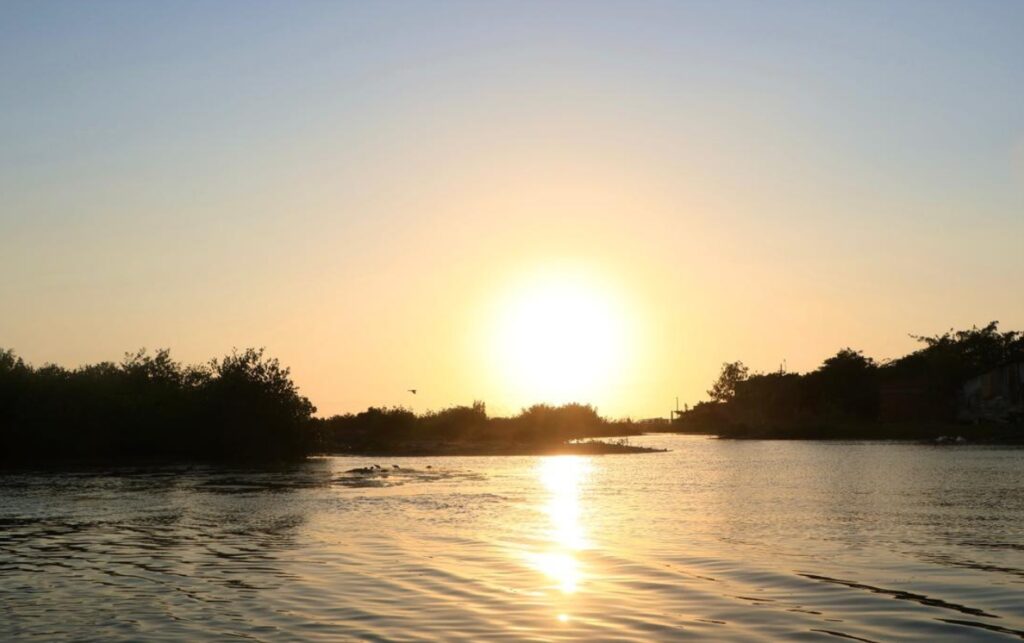 Atardecer en los manglares de La Boquilla escenario natural que respalda la Economía Popular en La Boquilla