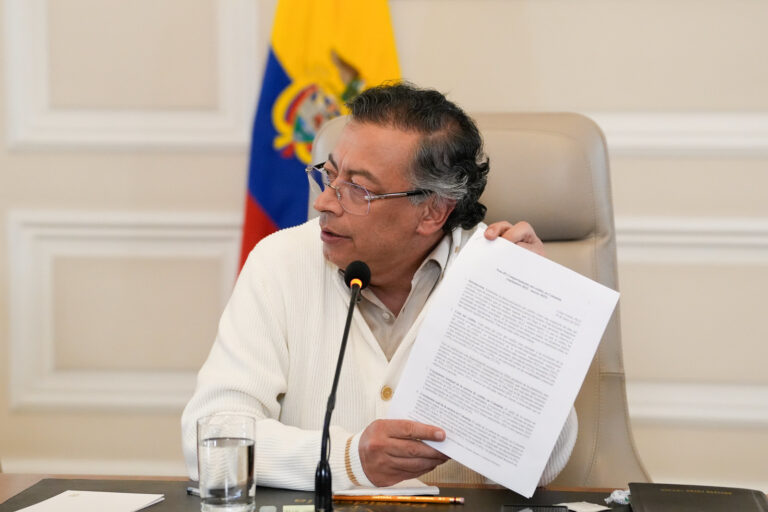 Presidente Gustavo Petro durante el Consejo de Ministros en el que defendió la continuidad de la Consulta Popular promovida por su Gobierno.