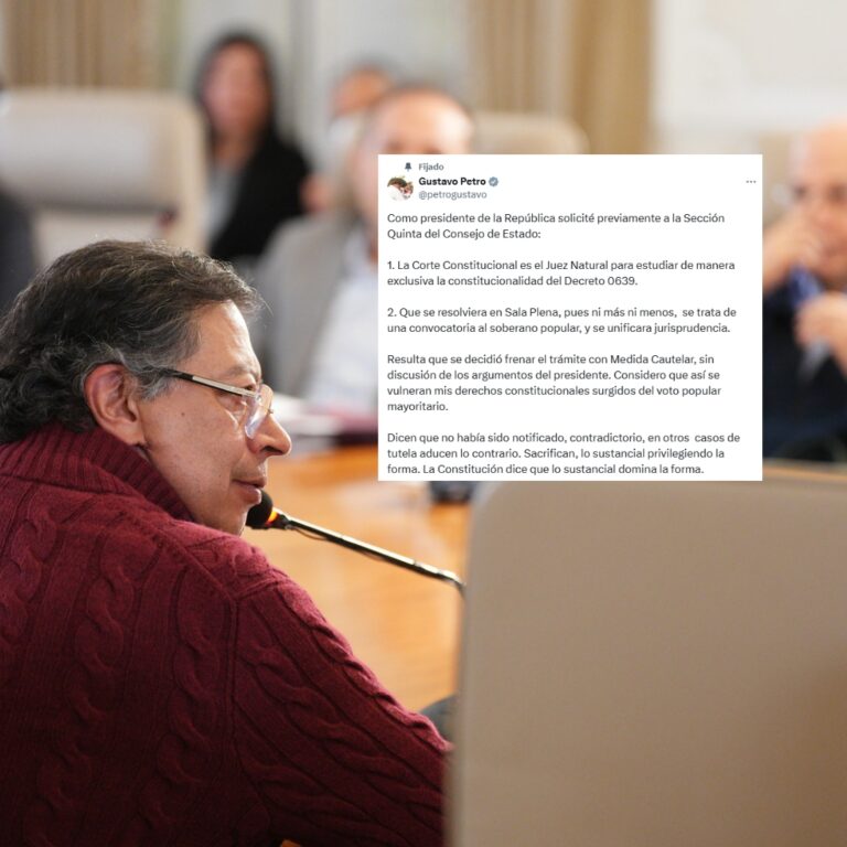 Petro critica decisión del Consejo de Estado en pronunciamiento público