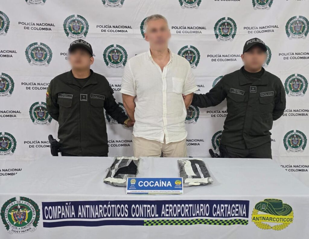 Policía captura a extranjero con droga en el aeropuerto de Cartagena