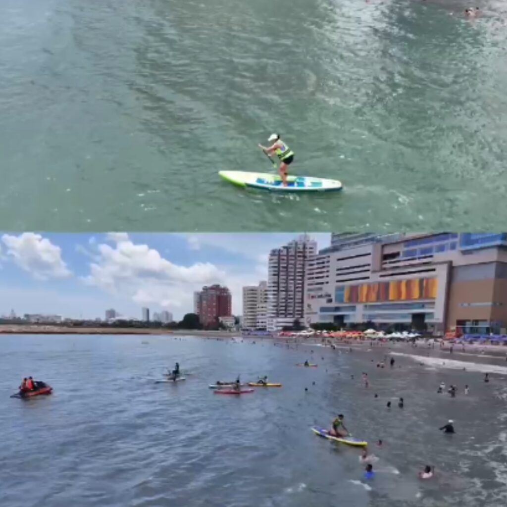 Turistas disfrutan de actividades en Playa 5 en Cartagena
