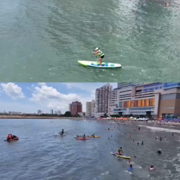 Turistas disfrutan de actividades en Playa 5 en Cartagena