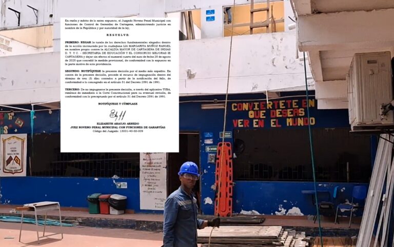 Juez niega tutela y permite seguir obras en colegios.