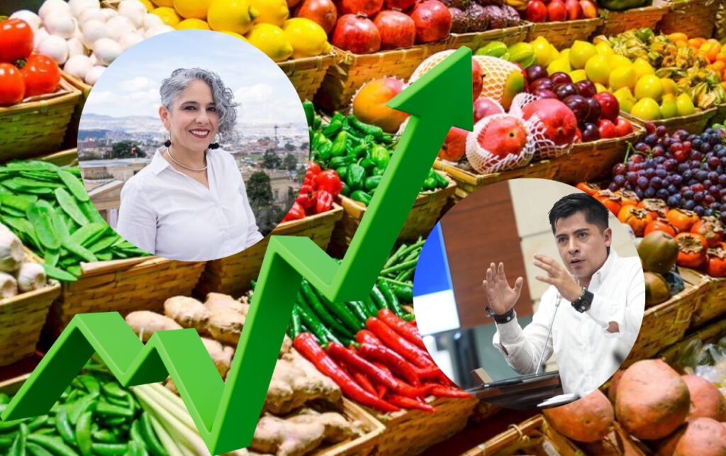 Productos de la canasta familiar exhibidos en un mercado, en un contexto marcado por el anuncio de que el salario mínimo