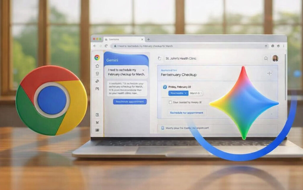 Auto Browse transforma Chrome navegación inteligente por IA Auto browse en Google Chrome mostrando navegación automatizada con inteligencia artificial.