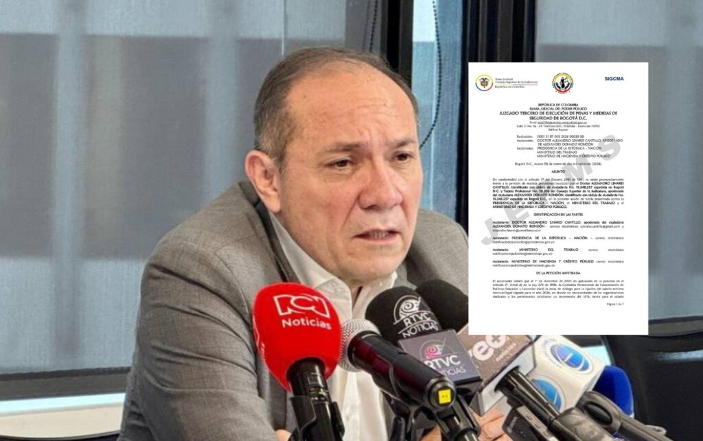 Imagen de referencia del ministro Sanguino durante declaraciones a medios.