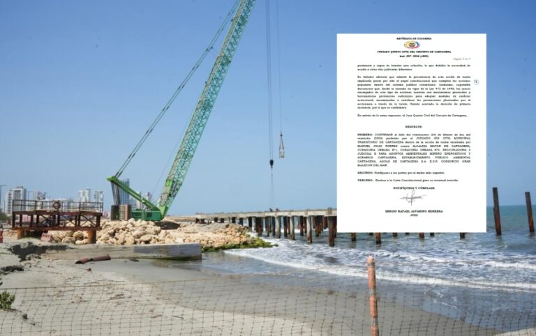 Avances del proyecto Mirador del Sol en el Gran Malecón del Mar tras fallo de segunda instancia que mantiene la obra en Cartagena.