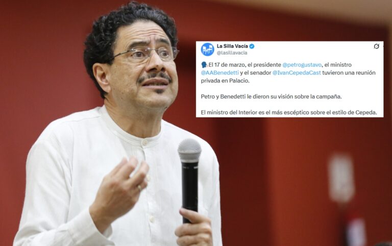 Iván Cepeda durante intervención pública en medio del debate tras el reporte de La Silla Vacía sobre su campaña presidencial.